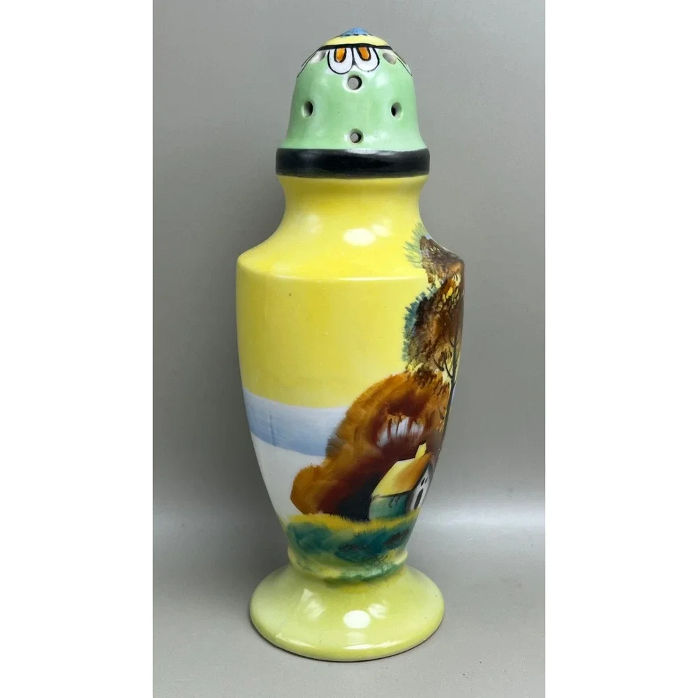 Vtg Noritake Sugar Shaker w/ Country Scene 6.5